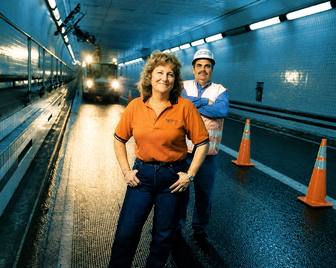Barbara and Kurt Kennedy washing the tunnel