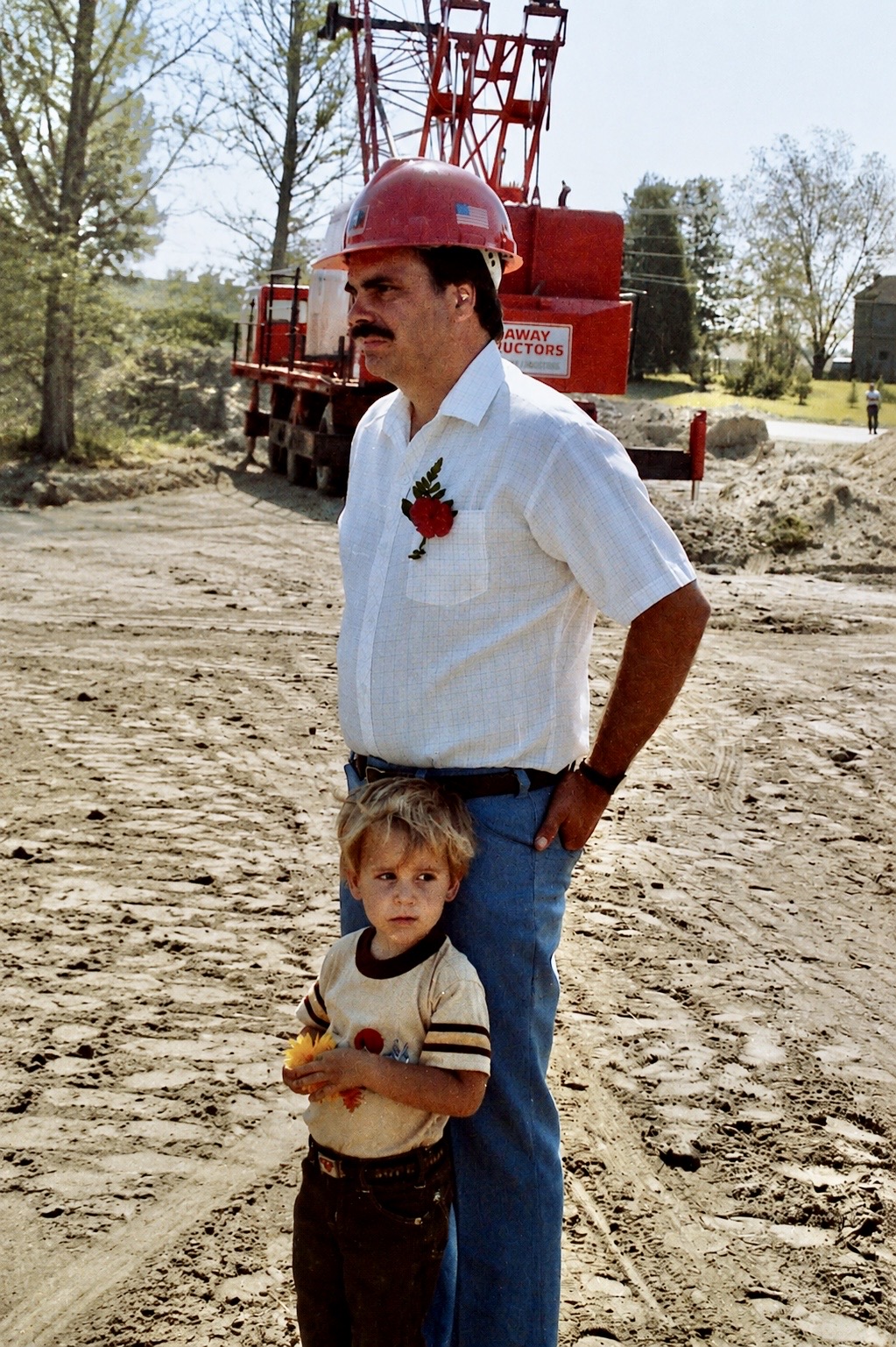 Kurt and Steve Kennedy at Cooper's Ditch construction site, Chesapeake, VA, in 1985