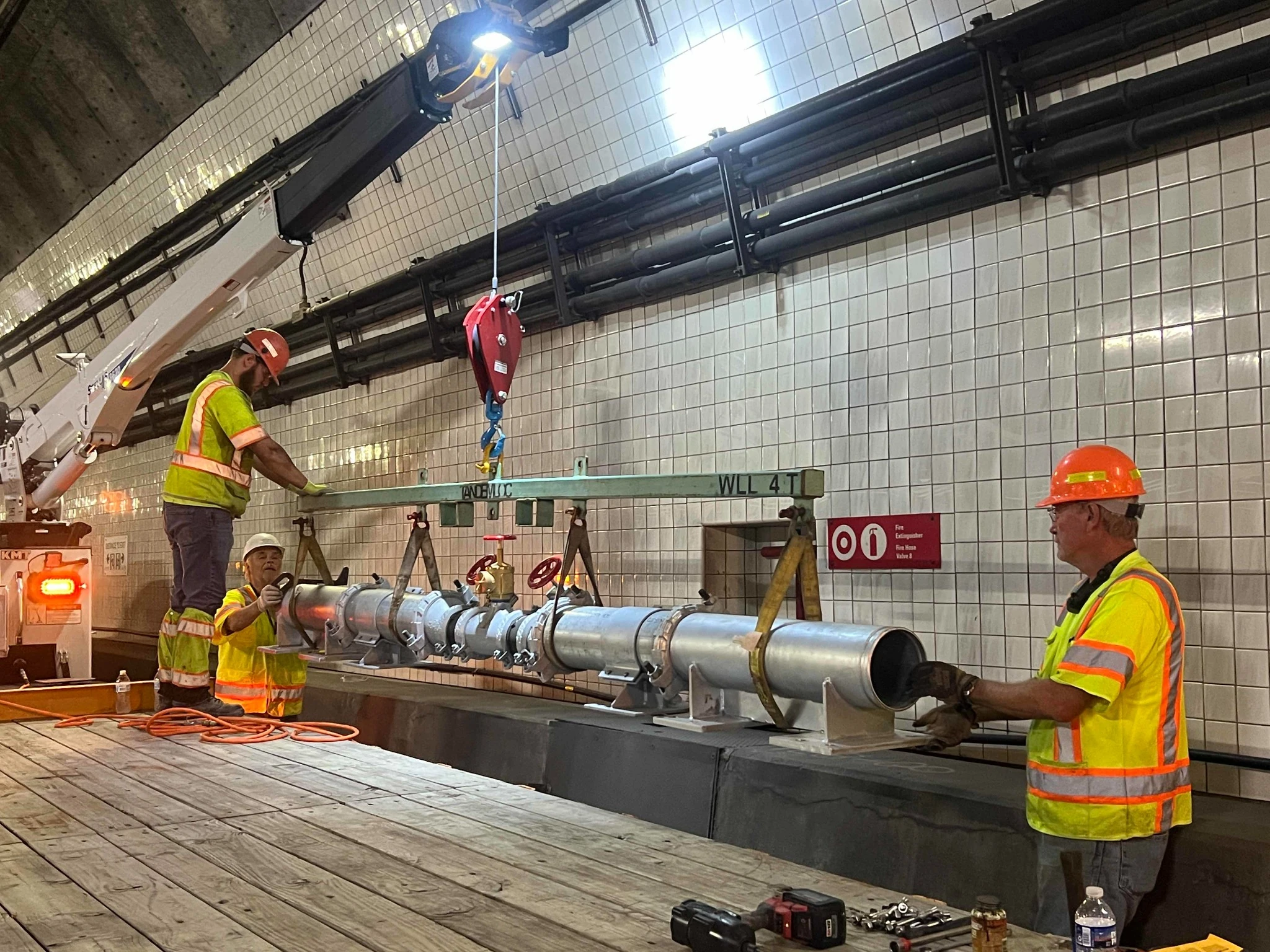 Tunnel firemain installation by The Kennedy Company of VA, Inc.