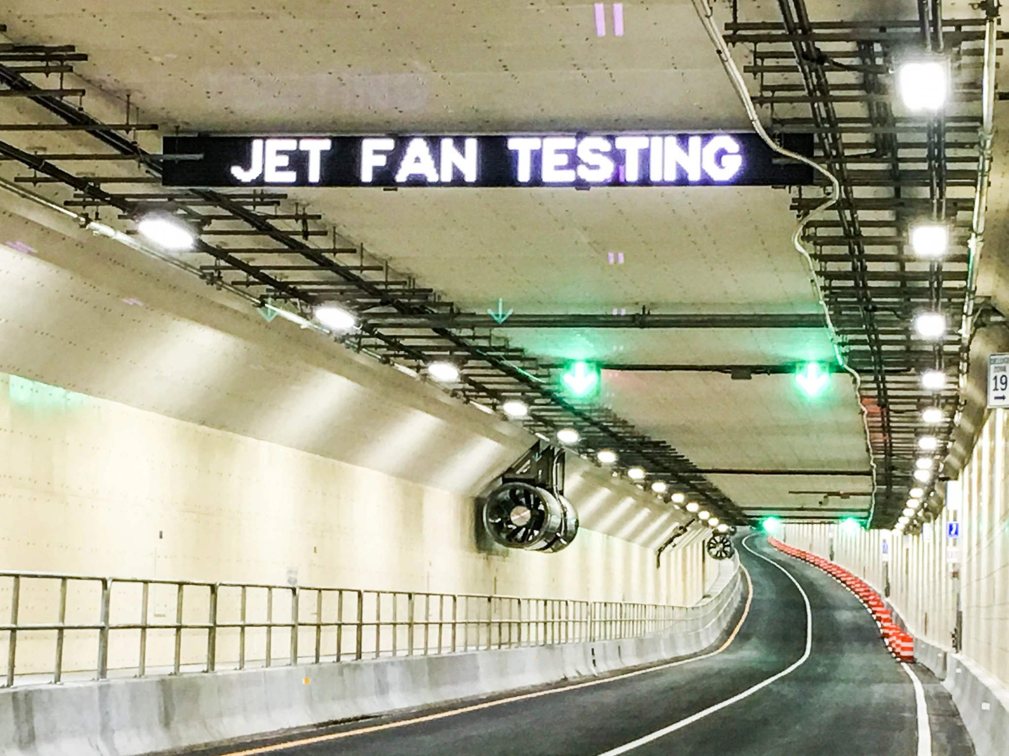 Jet fan testing in a tunnel by The Kennedy Company of VA, Inc.